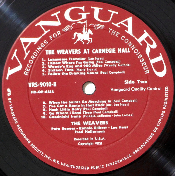 The Weavers : The Weavers At Carnegie Hall (LP, Mono, VQC)
