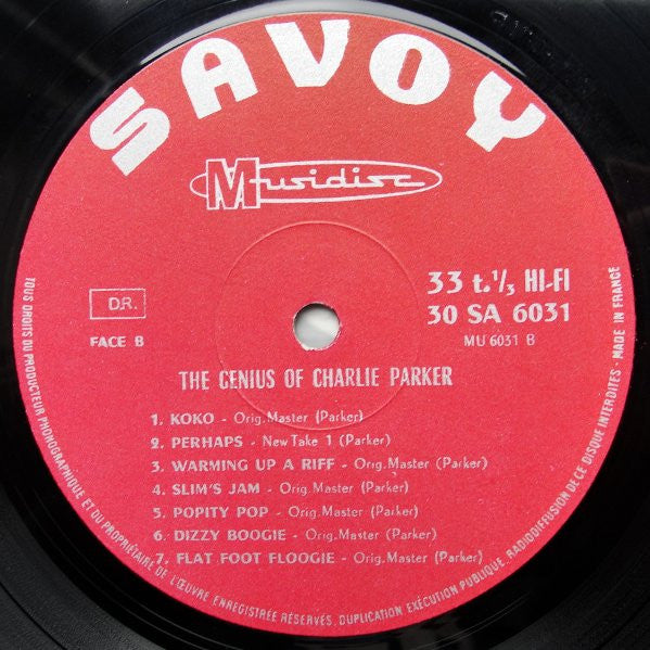 Charlie Parker : The Genius Of Charlie Parker (LP, Comp, Mono, RE)