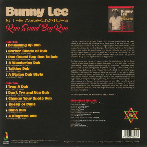 Bunny Lee & The Aggrovators : Run Sound Boy Run (Dub Soundclash) (LP)