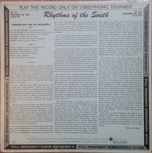 Edmundo Ros & His Orchestra : Rhythms Of The South (LP, Album)