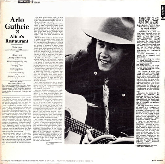 Arlo Guthrie : Alice's Restaurant (LP, Album)