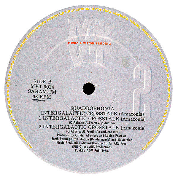 Quadrophonia : Intergalactic Crosstalk (Amazonia) (12", Ltd)