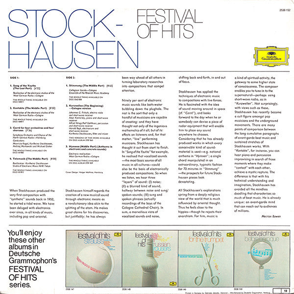 Karlheinz Stockhausen : Festival Of Hits (LP, Comp)