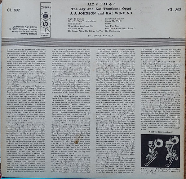 J.J. Johnson & Kai Winding : Jay & Kai + 6: The Jay And Kai Trombone Octet (LP, Album, Mono)