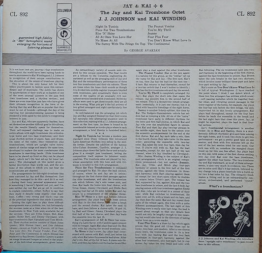 J.J. Johnson & Kai Winding : Jay & Kai + 6: The Jay And Kai Trombone Octet (LP, Album, Mono)