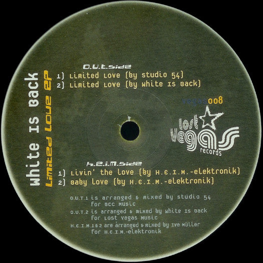 White Is Back : Limited Love EP (12", EP)