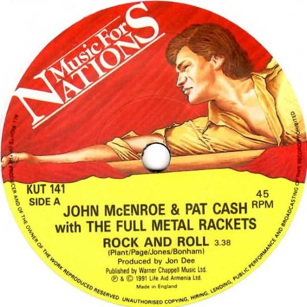 John McEnroe & Pat Cash (2) With The Full Metal Rackets : Rock And Roll (7", Single)