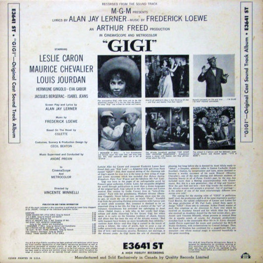 Various : "Gigi" - Original Cast Soundtrack Album (LP, Album, Mono)