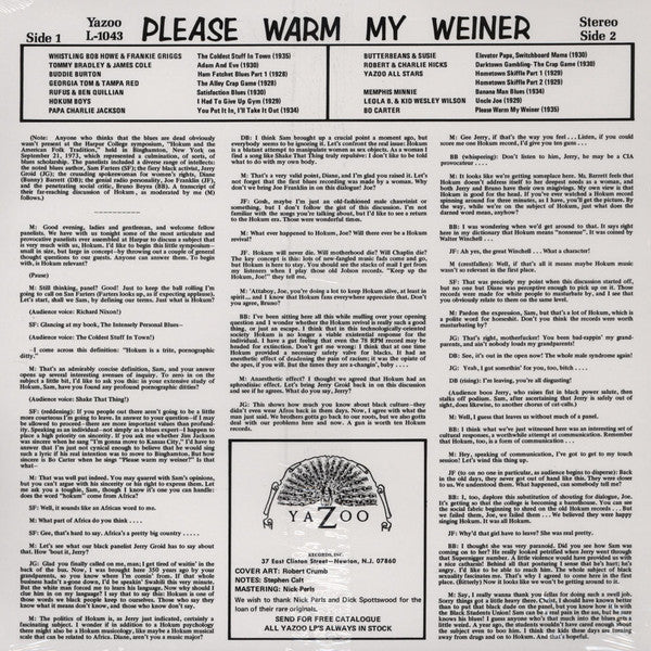 Various : Please Warm My Weiner (Old Time Hokum Blues) (LP, Comp, Ltd, RE, 180)