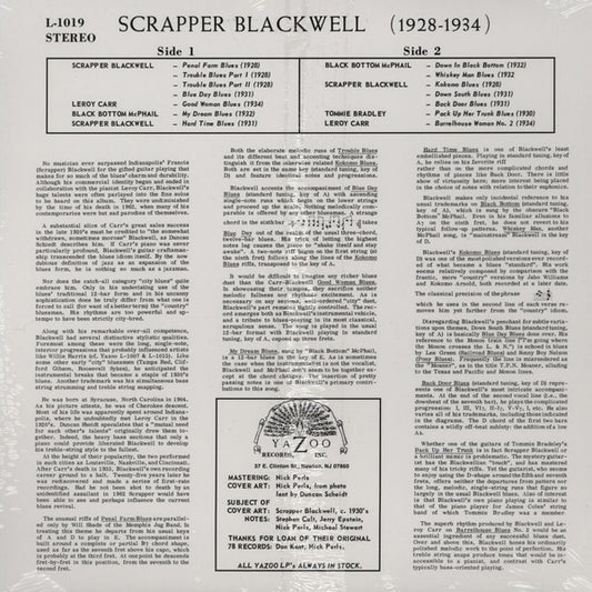 Scrapper Blackwell : The Virtuoso Guitar Of Scrapper Blackwell (LP, Comp, Ltd, RE, 180)