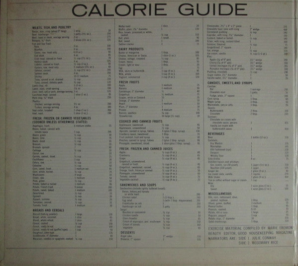 The Tony Aless Quartet, Rosemary Rice : Good Housekeeping's Plan For Reducing Through Exercise And Sports (LP)