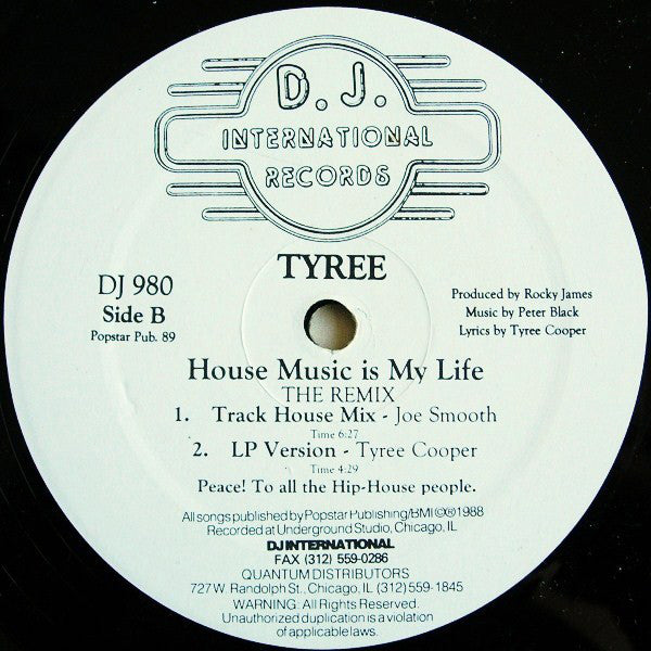 Tyree Cooper : House Music Is My Life (The Remix) (12")