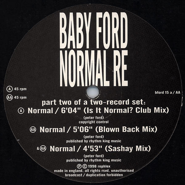 Baby Ford : Normal Re (12", 2/2)