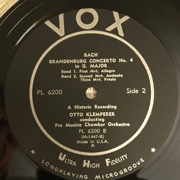 Pro Musica De Paris, Otto Klemperer : Brandenburg Concerto No. 3 / Brandenburg Concerto No. 4  - Volume II (LP, Mono, RE)