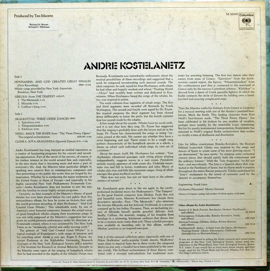 Alan Hovhaness - André Kostelanetz : And God Created Great Whales (LP, Album)