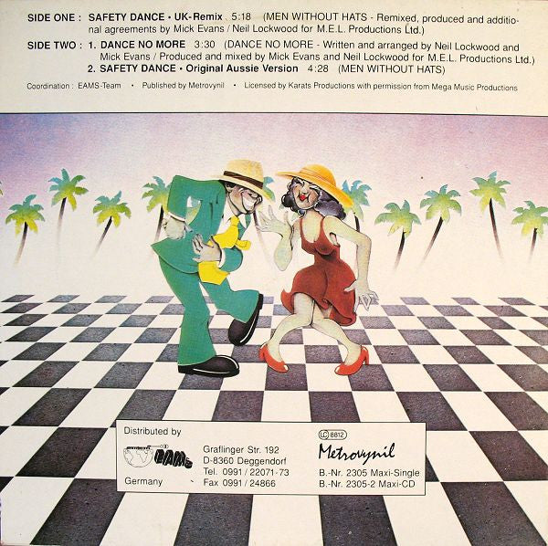 Men Without Hats : The Safety Dance (UK Remix) (12", Maxi)