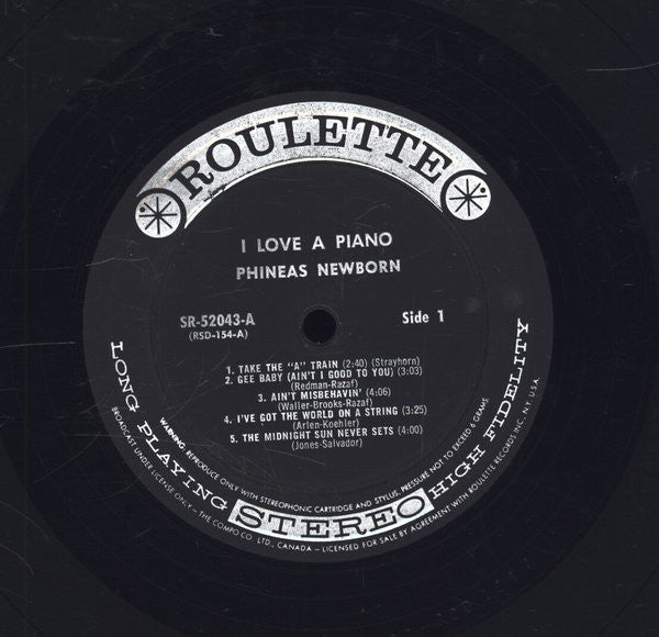 The Phineas Newborn Trio* : I Love A Piano (LP, Album)