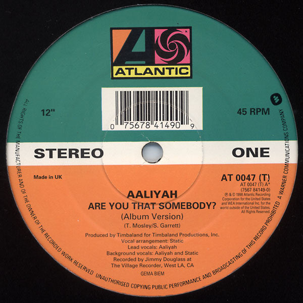 Aaliyah : Are You That Somebody? (12", Single)