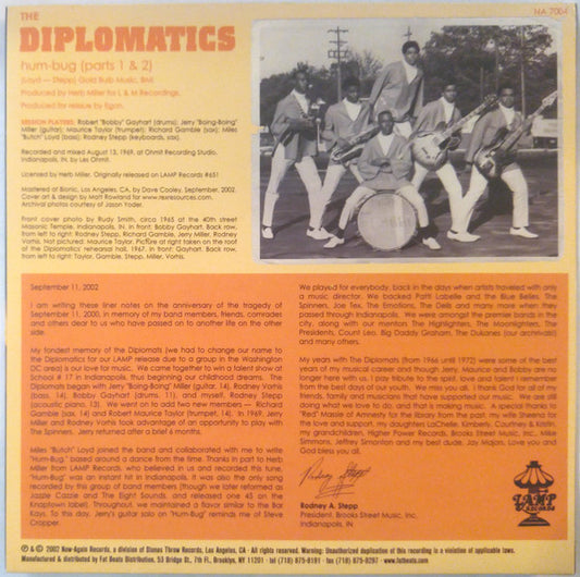 Diplomatics : Hum-Bug (Parts 1 & 2) (7", Single, RE)