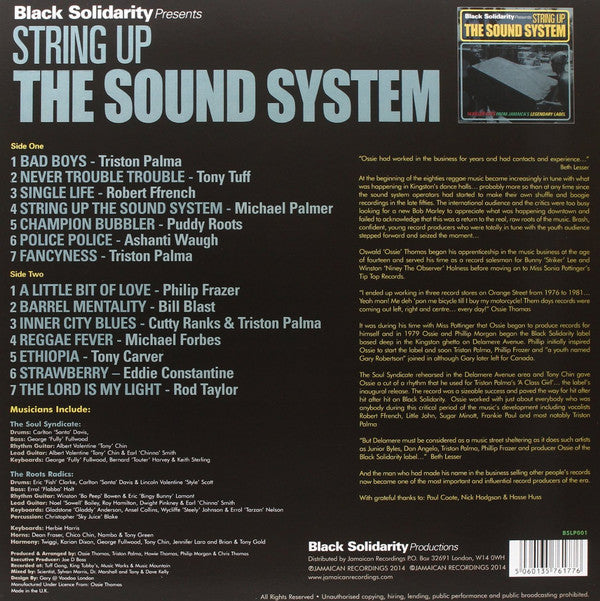 Various : Black Solidarity Presents String Up The Sound System (LP, Comp)