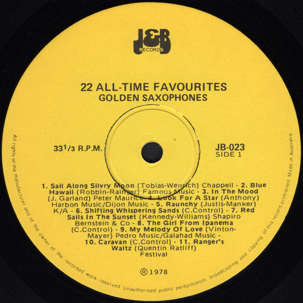 Unknown Artist : Golden Saxophones (LP, Comp)