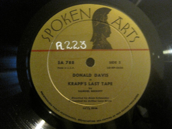Samuel Beckett : Krapp's Last Tape - A Play By Samuel Beckett With Donald Davis (LP)