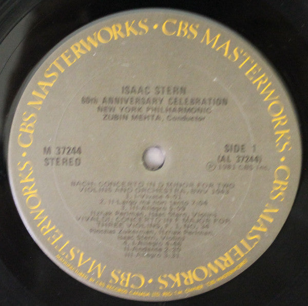 Isaac Stern, Pinchas Zukerman, Itzhak Perlman, Zubin Mehta, The New York Philharmonic Orchestra : Isaac Stern 60th Anniversary Celebration (LP)