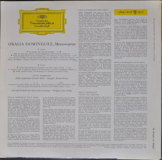 Oralia Dominguez : Mezzosopran (LP, Album, Mono)