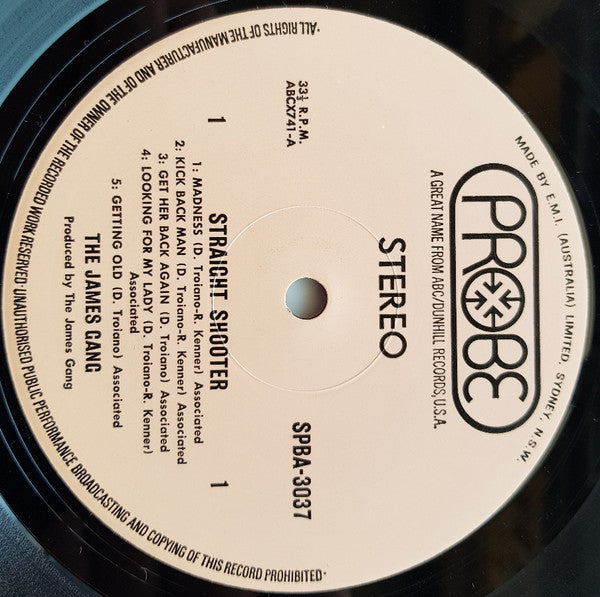 James Gang : Straight Shooter (LP, Album)