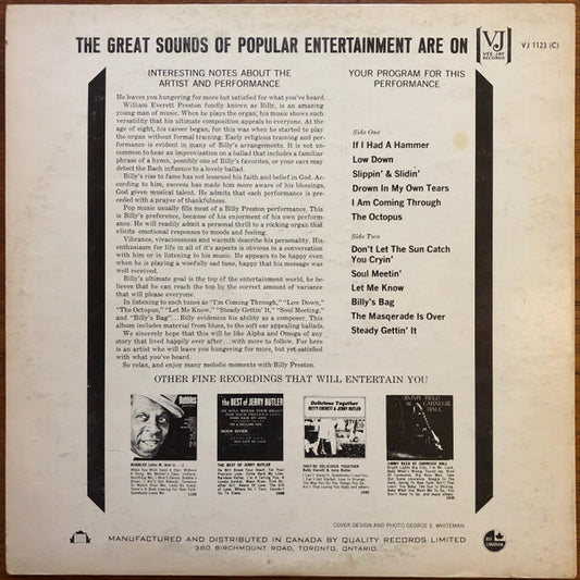 Billy Preston : The Most Exciting Organ Ever (LP, Album, Mono)