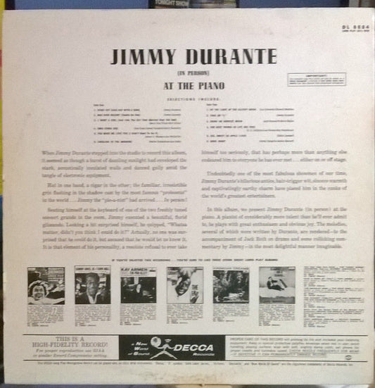 Jimmy Durante : In Person - At The Piano (LP, Mono)