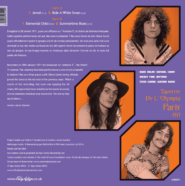 T. Rex : Taverne De L' Olympia Paris 1971 (10", Ltd, Pur)