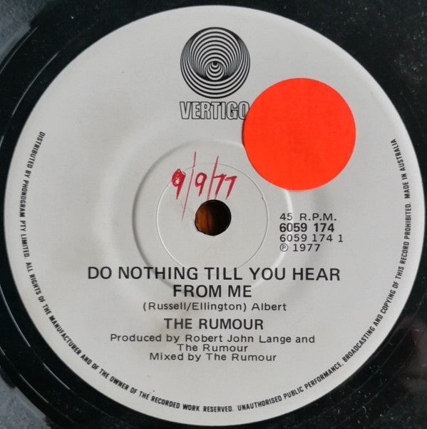 The Rumour : Do Nothing Till You Hear From Me (7", Single)