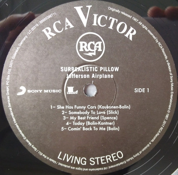 Jefferson Airplane : Surrealistic Pillow (LP, Album, RE, RM, RP, 180)