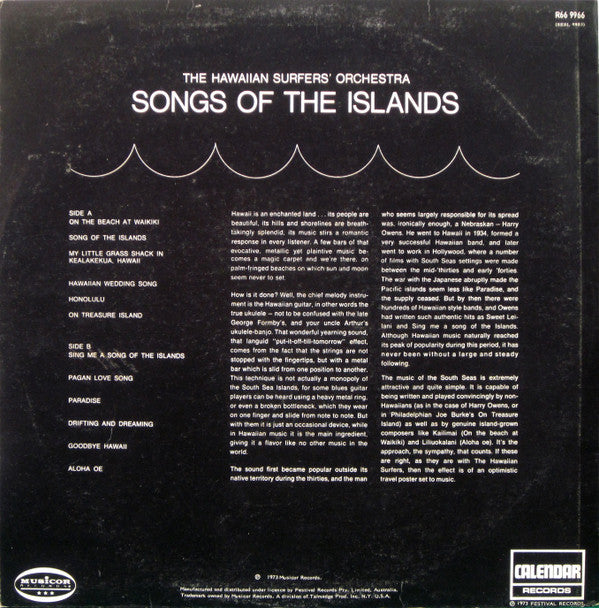 The Hawaiian Surfers Orchestra : Songs Of The Islands (LP, Album)