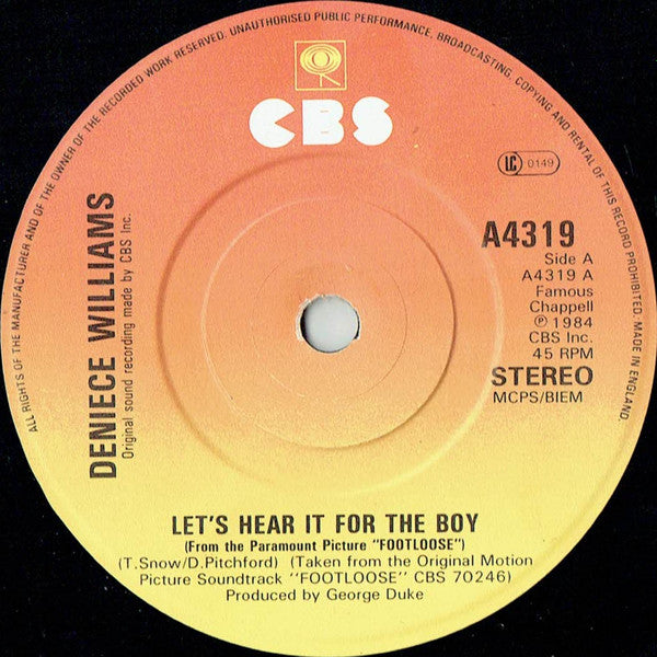 Deniece Williams : Let's Hear It For The Boy (7", Single, Pap)