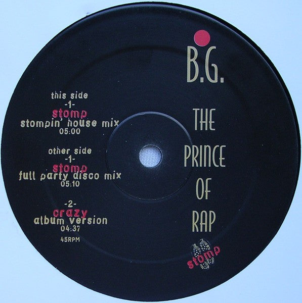 B.G. The Prince Of Rap : Stomp (12")