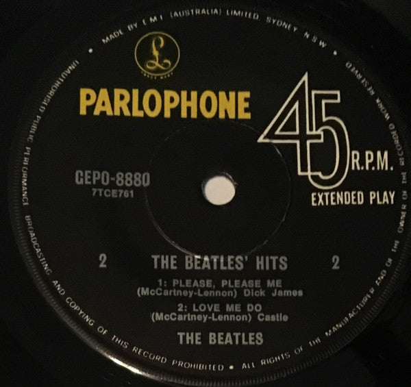 The Beatles : The Beatles' Hits (7", EP, Mono, RP)