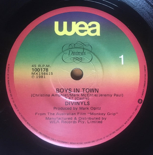 Divinyls : Boys In Town (7", Single)