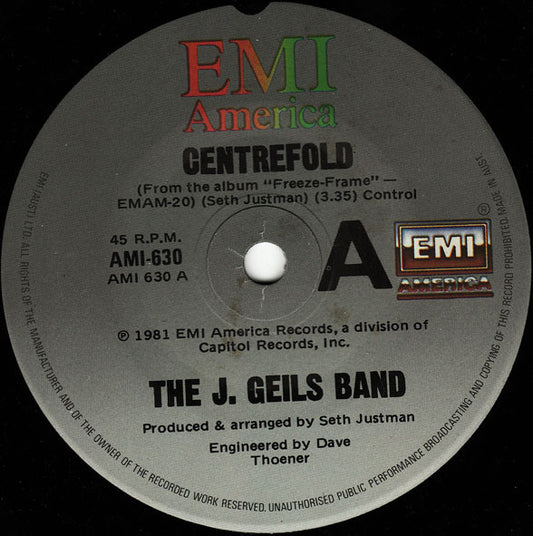 The J. Geils Band : Centrefold (7", Single, Gre)