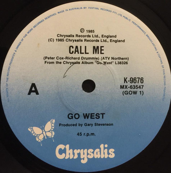 Go West : Call Me (7", Single, Ltd)