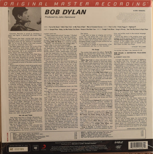 Bob Dylan : Bob Dylan (2x12", Album, Mono, Ltd, Num, RE, RM, 180)