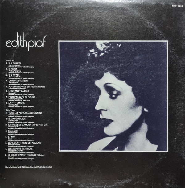 Edith Piaf : The Right To Love (Le Droit D'Aimer) (LP, Comp)