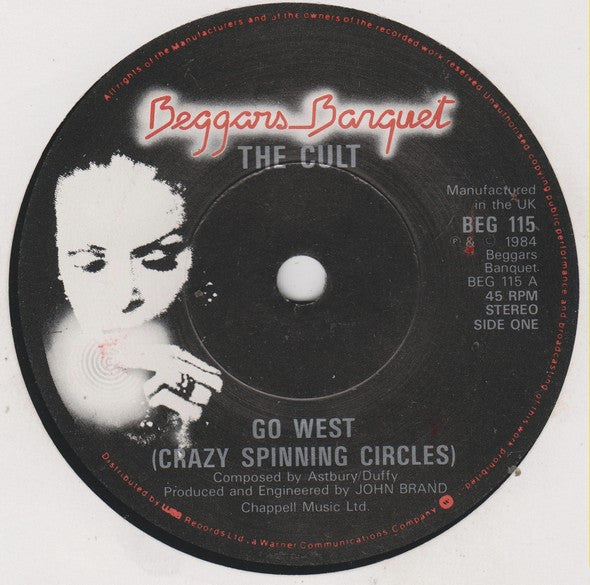 The Cult : Go West (Crazy Spinning Circles) (7", Single)