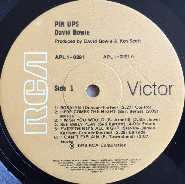 Bowie* : Pinups (LP, Album, RE)