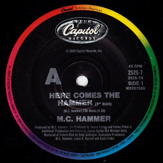 M. C. Hammer* : Here Comes The Hammer (7", Single)