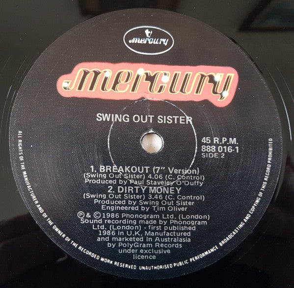 Swing Out Sister : Breakout (12", Maxi)