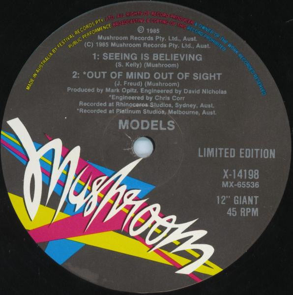 Models (2) : Out Of Mind Out Of Sight (12", Single, Ltd)