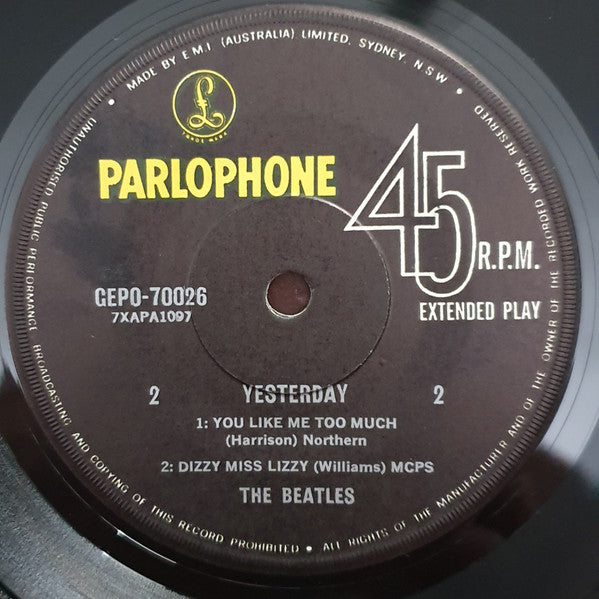 The Beatles : Yesterday (7", EP)