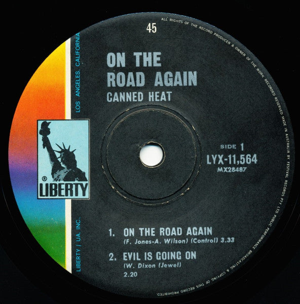 Canned Heat : On The Road Again (7", EP, RE)